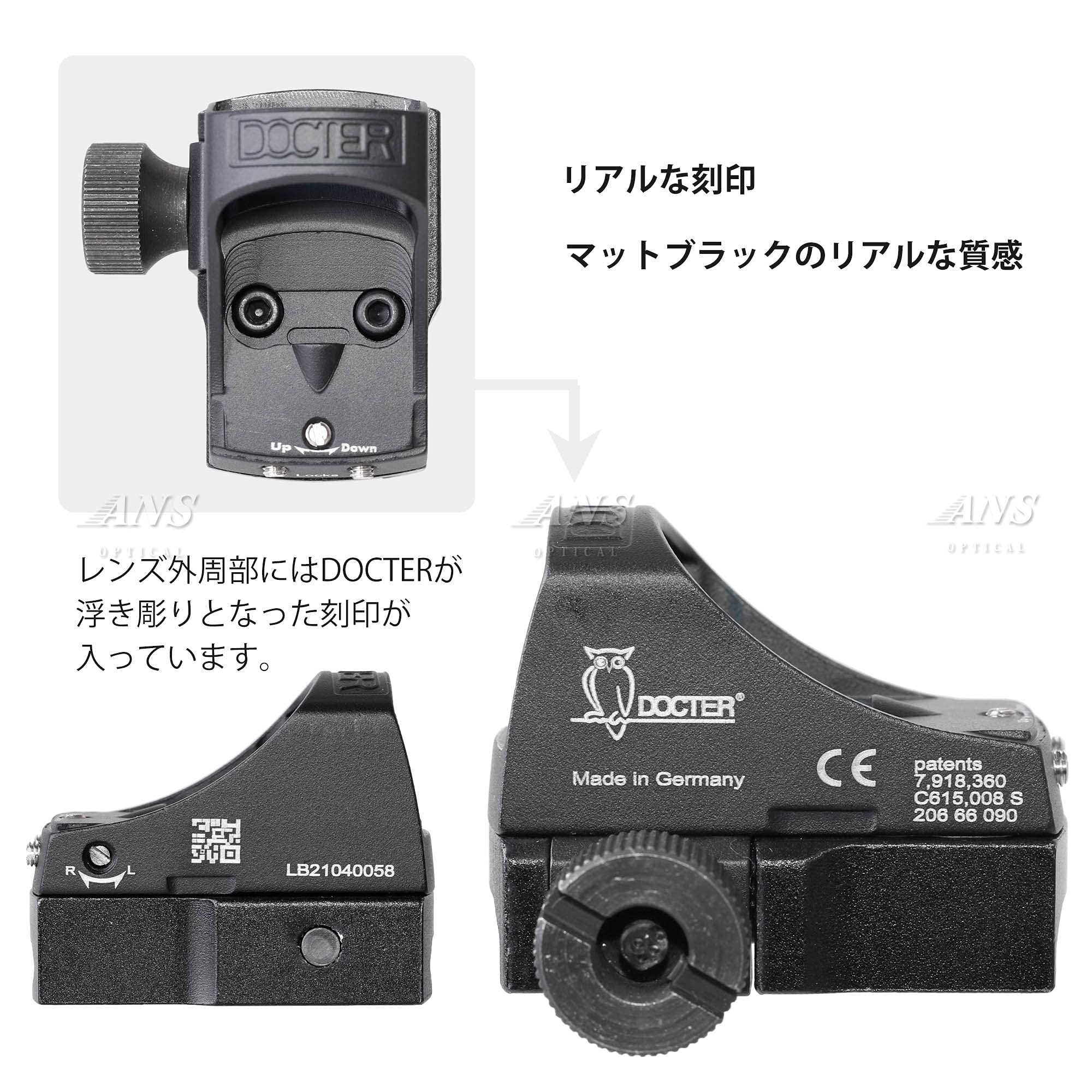 Amazon | ANS Optical DOCTERタイプ マイクロ ドットサイト 赤点灯